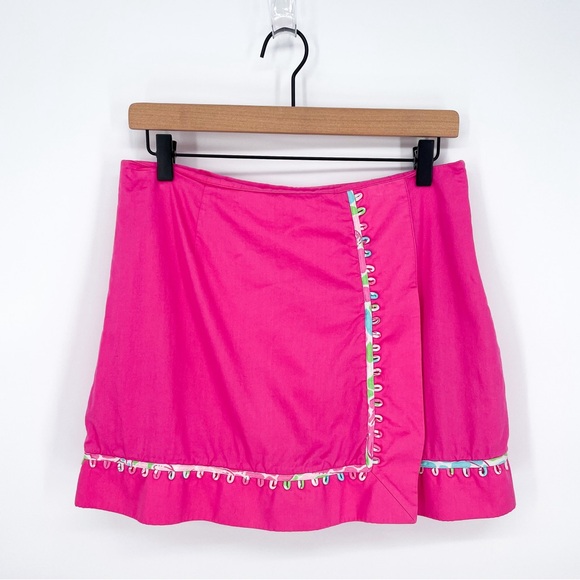 Lilly Pulitzer Preppy Solid Pink Skort Colorful Trim Size 6 - Picture 2 of 10